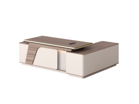 ΓΡΑΦΕΙΟ ΑΡΙΣΤΕΡΗ ΓΩΝΙΑ SUPERON HM2136L ΜΕΛΑΜΙΝΗ ΦΥΣΙΚΟ-ΜΠΕΖ--LED ΦΩΤΙΣΜΟΣ 240x180x76Υεκ