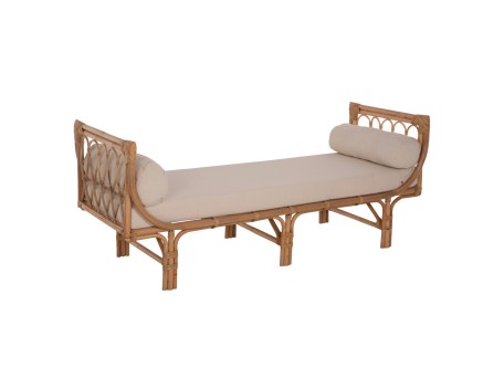 ΚΑΝΑΠΕΣ ΕΞΩΤΕΡΙΚΟΥ ΧΩΡΟΥ CHARMELLA HM9659 ΦΥΣΙΚΟ RATTAN-ΜΠΕΖ ΜΑΞΙΛΑΡΙΑ 187x69x76Yεκ.