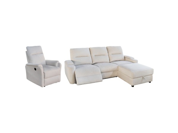 ΣΕΤ ΚΑΝΑΠΕΣ-ΠΟΛΥΘΡΟΝΑ RELAX SYNTHIA HM10736.01 ΜΠΕΖ ΥΦΑΣΜΑ-ΗΛ.ΑΝΑΚΛΙΣΗ [R]