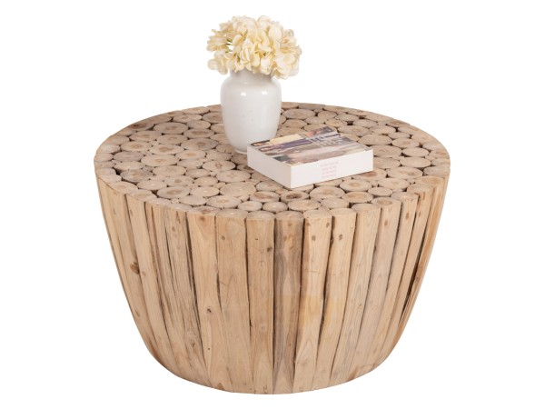 ΤΡΑΠΕΖΙ ΣΑΛΟΝΙΟΥ HM9804 ΞΥΛΟ ΤΕΑΚ ΣΕ ΦΥΣΙΚΟ Φ80x46Yεκ.