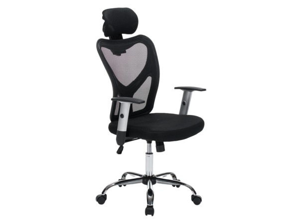 ΚΑΡΕΚΛΑ ΓΡΑΦΕΙΟΥ CUORE HM1207.01 ΜΑΥΡΟΣ ΣΚΕΛΕΤΟΣ-ΜΑΥΡΟ MESH 63x61x125Υεκ