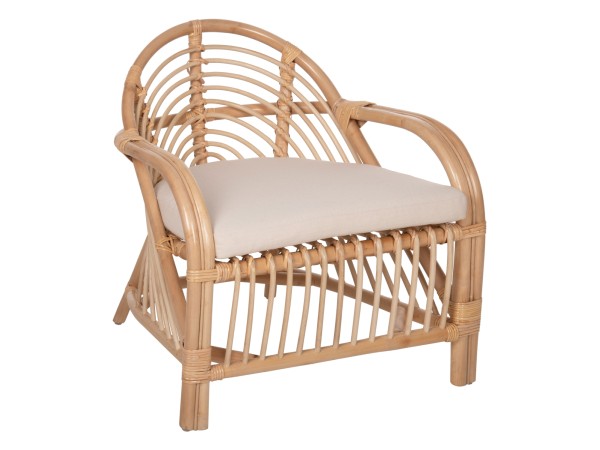 ΠΟΛΥΘΡΟΝΑ FEMUR HM9837 RATTAN ΣΕ ΦΥΣΙΚΟ- ΛΕΥΚΟ ΜΑΞΙΛΑΡΙ 72x66x75Υεκ.