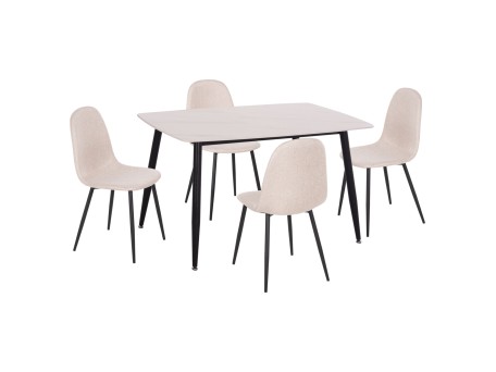 ΣΕΤ ΤΡΑΠΕΖΑΡΙΑΣ 5ΤΜΧ RAVEN HM21068.01 ΚΕΡΑΜΙΚΟ TOP ΛΕΥΚΟ ΜΑΡΜΑΡΟ--ΜΠΕΖ ΥΦΑΣΜΑ
