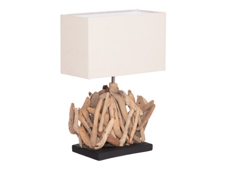 ΕΠΙΤΡΑΠΕΖΙΟ ΟΡΘΟΓΩΝΙΟ ΦΩΤΙΣΤΙΚΟ TWIGGY HM4424 DRIFTWOOD & ΛΕΥΚΟ ΚΑΠΕΛΟ 35.5x15x47Υεκ.