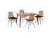 ΣΕΤ 5ΤΜΧ ALLEGRA WICKER ΜΕ ΤΡΑΠΕΖΙ 140X80Χ78Υ ΜΠΕΖ & ΜΑΥΡΟ ΧΡΩΜΑ HM10491