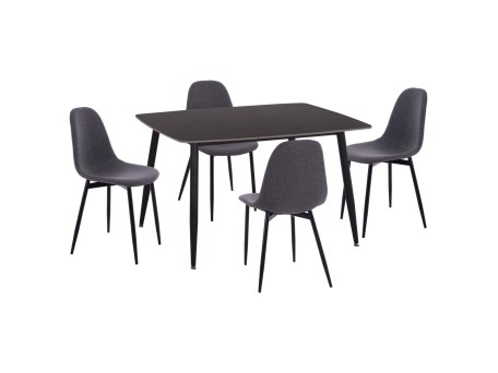 ΣΕΤ ΤΡΑΠΕΖΑΡΙΑΣ 5ΤΜΧ RAVEN HM21068.02 ΚΕΡΑΜΙΚΟ TOP ΜΑΥΡΟ ΜΑΡΜΑΡΟ--ΓΚΡΙ ΥΦΑΣΜΑ