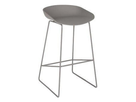 ΣΚΑΜΠΟ ΜΕΤΑΛΛΙΚΟ NAILA HM8450.10 ΜΕ ΚΑΘΙΣΜΑ PP ΓΚΡΙ 47x47x83 εκ.