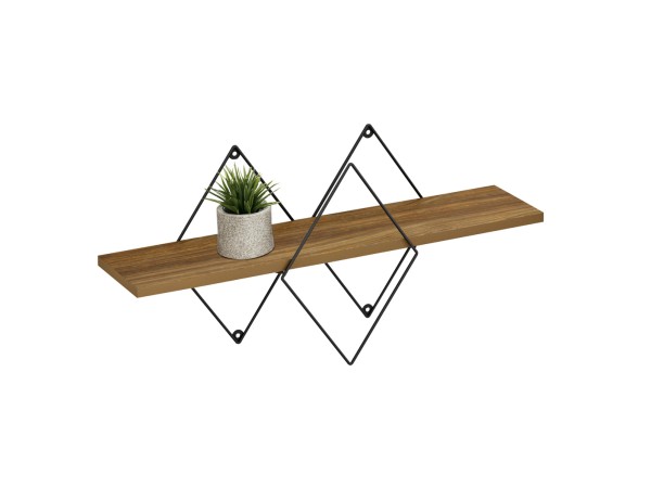 ΕΠΙΤΟΙΧΙΟ ΡΑΦΙ CHANTRIA HM8934.11 ΜΕΛΑΜΙΝΗ ΣΕ ΟΑΚ ΧΡΩΜΑ-ΜΕΤΑΛΛΟ ΜΑΥΡΟ 60x14x36Υεκ.