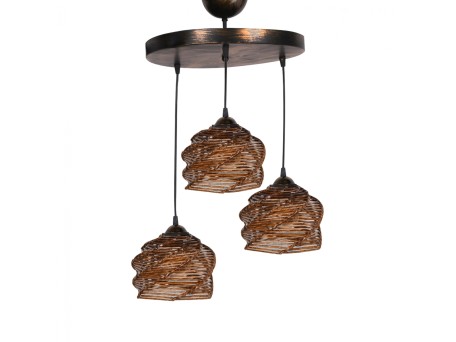 ΦΩΤΙΣΤΙΚΟ ΟΡΟΦΗΣ ΕΣΩΤΕΡΙΚΟΥ ΧΩΡΟΥ ΚΡΕΜΑΣΤΟ 3ΦΩΤΟ ΞΥΛΟ BAMBOO ΚΑΡΥΔΙ HM7479 23x15εκ.