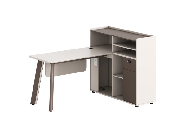 ΓΡΑΦΕΙΟ ΔΕΞΙΑ ΓΩΝΙΑ NEWLINE HM18275R ΜΕΛΑΜΙΝΗ ΕΚΡΟΥ--ΠΟΔΙΑ ΑΛΟΥΜΙΝΙΟΥ 160x120x105Υεκ