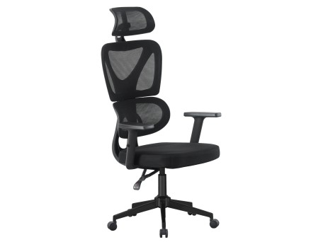 ΚΑΡΕΚΛΑ ΓΡΑΦΕΙΟΥ NOVAR HM1218.01 ΜΑΥΡO MESH--ΒΑΣΗ PP 51x49x121-129Υεκ
