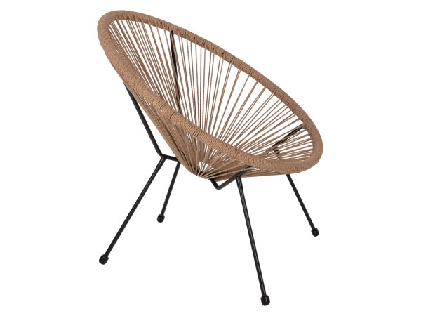 ΠΟΛΥΘΡΟΝΑ ACAPULCO Τ. ΦΩΛΙΑ ΜΕΤΑΛΛΟ ΜΑΥΡΟ ΜΕ TWISTED WICKER HM5871.01 70x73x79 εκ.