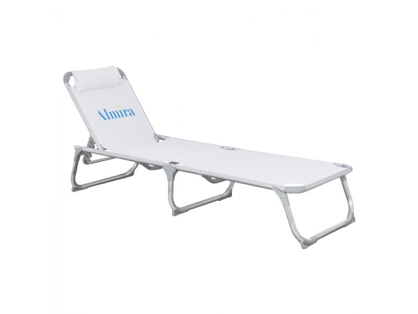 ΞΑΠΛΩΣΤΡΑ ΠΑΡΑΛΙΑΣ ALMIRA HM5054.03 ΒΑΡΕΩΣ ΤΥΠΟΥ ΛΕΥΚΗ ΑΛΟΥΜΙΝΙΟΥ 188x58x31-81 cm.