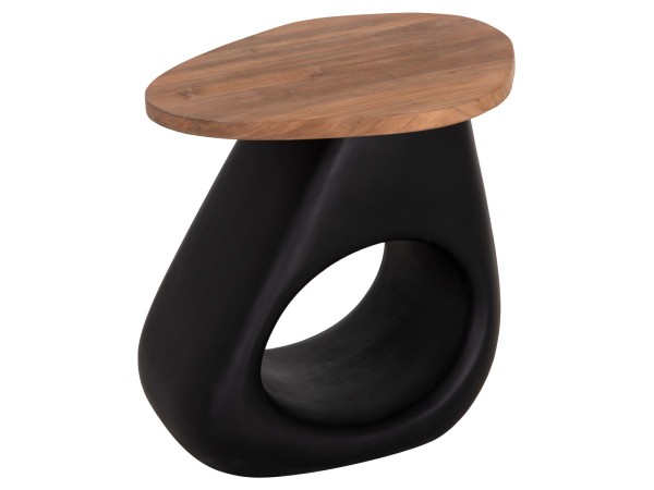 ΒΟΗΘΗΤΙΚΟ ΤΡΑΠΕΖΙ AIDA HM4692.01 FIBER CEMENT ΜΑΥΡΟ--ΞΥΛΟ TEAK TOP 47x60x59Υεκ