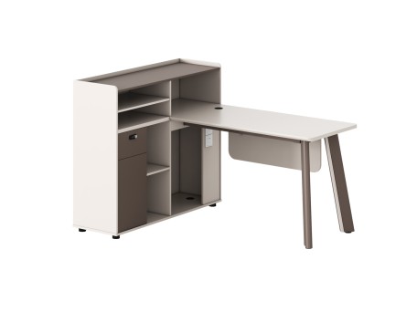 ΓΡΑΦΕΙΟ ΑΡΙΣΤΕΡΗ ΓΩΝΙΑ NEWLINE HM18275L ΜΕΛΑΜΙΝΗ ΕΚΡΟΥ-ΠΟΔΙΑ ΑΛΟΥΜΙΝΙΟΥ 160x120x105Υεκ