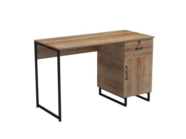 ΓΡΑΦΕΙΟ ΜΕ ΣΥΡΤΑΡΙ & ΝΤΟΥΛΑΠΙ ACCON HM18383.01 ΜΕΤΑΛΛΟ ΜΑΥΡΟ-ΜΕΛΑΜΙΝΗ OAK 120x55x75Υεκ