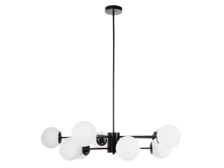 ΦΩΤΙΣΤΙΚΟ ΟΡΟΦΗΣ ΚΡΕΜΑΣΤΟ HM4170 ΜΑΥΡΟ ΜΕΤΑΛΛΟ ΛΕΥΚΟ ΓΥΑΛΙ Φ90x97,5Υεκ