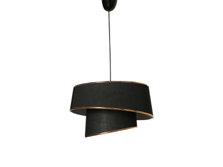 ΦΩΤΙΣΤΙΚΟ ΟΡΟΦΗΣ ΚΡΕΜΑΣΤΟ HM7356.03 ΜΕΤΑΛΛΟ ΚΑΙ ΥΦΑΣΜΑ ΜΑΥΡΟ Φ32x70Υ εκ.