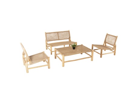 ΣΑΛΟΝΙ ΕΞΩΤ. ΧΩΡΟΥ 4ΤΜΧ LONDER HM11957 ΜΑΣΙΦ TEAK-ΣΥΝΘ.RATTAN-ΦΥΣΙΚΟ