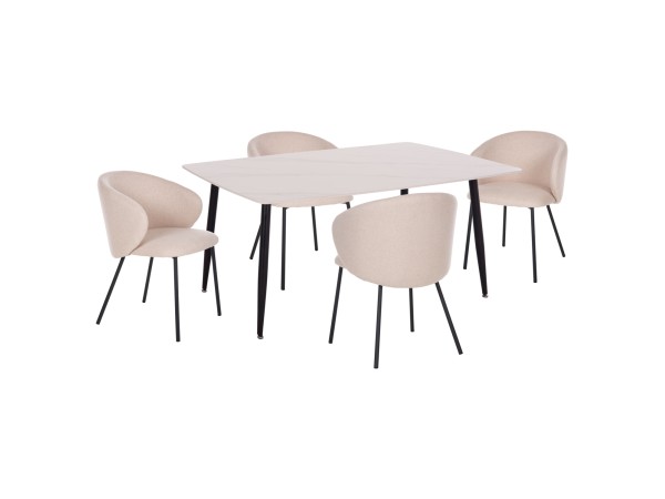 ΣΕΤ ΤΡΑΠΕΖΑΡΙΑΣ 5ΤΜΧ RAVEN HM21069.01 ΚΕΡΑΜΙΚΟ TOP ΛΕΥΚΟ ΜΑΡΜΑΡΟ & 4 ΚΑΡΕΚΛΕΣ