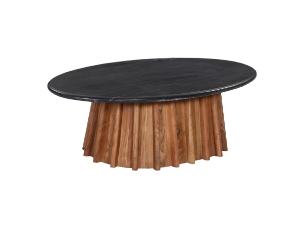 ΤΡΑΠΕΖΙ ΣΑΛΟΝΙΟΥ ΟΒΑΛ DRAXX HM9934 ΜΑΣΙΦ ΑΚΑΚΙΑ-ΜΑΥΡΟ ΜΑΡΜΑΡΟ 120x70x38Υεκ.