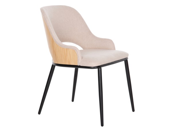 ΚΑΡΕΚΛΑ DELF HM9617.02 ΜΠΕΖ ΥΦΑΣΜΑ-ΜΑΥΡΑ ΜΕΤΑΛ. ΠΟΔΙΑ-ΞΥΛΙΝΗ ΠΛΑΤΗ ΟΑΚ 48x55x76Υ