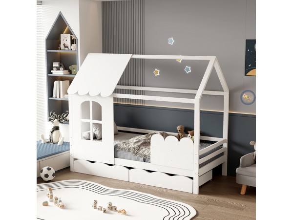 ΠΑΙΔΙΚΟ ΚΡΕΒΑΤΙ τ.MONTESSORI ΜΕ ΣΥΡΤΑΡΙΑ DOMER HM710.03 ΞΥΛΟ ΠΕΥΚΟΥ ΛΕΥΚΟ-ΣΤΡΩΜΑ 90x190εκ