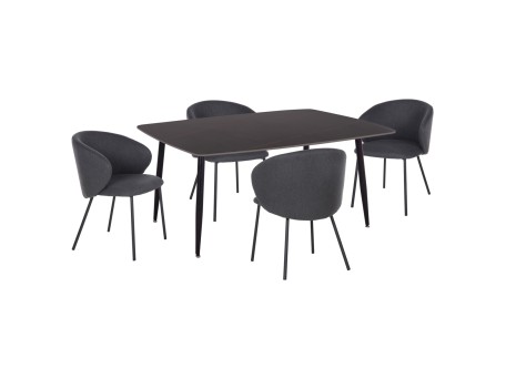 ΣΕΤ ΤΡΑΠΕΖΑΡΙΑΣ 5ΤΜΧ RAVEN HM21069.02 ΚΕΡΑΜΙΚΟ TOP ΜΑΥΡΟ ΜΑΡΜΑΡΟ & 4 ΚΑΡΕΚΛΕΣ