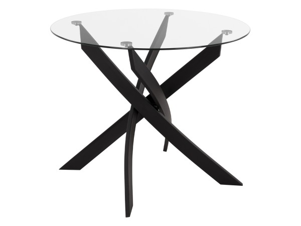 ΤΡΑΠΕΖΙ ΚΟΥΖΙΝΑΣ ΣΤΡΟΓΓΥΛΟ JAFARU HM8499.11 ΜΑΥΡΑ ΜΕΤΑΛ.ΠΟΔΙΑ Φ90x74εκ.