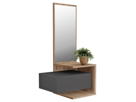 ΕΠΙΠΛΟ ΕΙΣΟΔΟΥ ΤΟΙΧΟΥ ΜΕ ΚΑΘΡΕΠΤΗ MEARA HM8984.11 ΜΕΛΑΜΙΝΗ ΣΕ SONAMA-ΓΚΡΙ 49,1x31,3x90Υεκ.