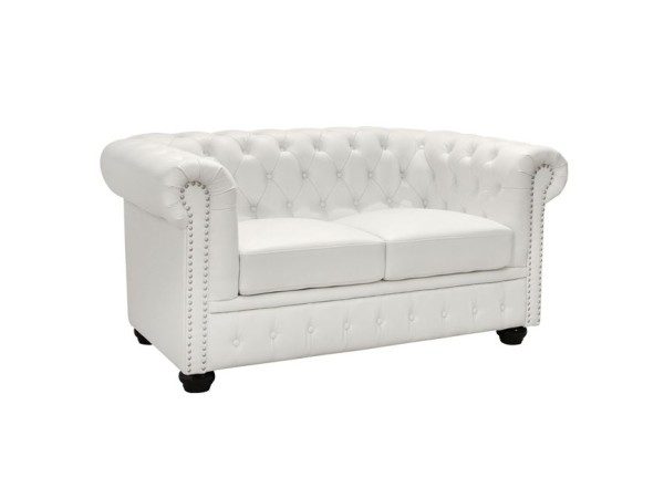 ΚΑΝΑΠΕΣ 2ΘΕΣΙΟΣ T.CHESTERFIELD HM3010.02 ΤΕΧΝΟΔΕΡΜΑ ΛΕΥΚΟ ΜΑΤ 155x90x73 εκ.
