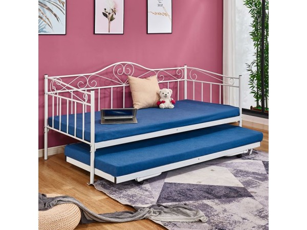 ΚΑΝΑΠΕΣ ΚΡΕΒΑΤΙ MAEKO 190Χ90 ΛΕΥΚΟΣ+ΕΠΕΚΤ/ΜΕΝΟ ΒΟΗΘΗΤΙΚΟ ΚΡΕΒΑΤΙ 85Χ185 HM571.02