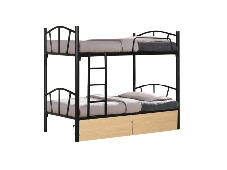 ΚΟΥΚΕΤΑ FLOOR HM21122.01 ΜΕΤΑΛΛΙΚΗ ΜΑΥΡΗ ΜΕ 2 ΕΠΙΔΑΠΕΔΙΑ ΣΥΡΤΑΡΙΑ SONAMA 200x91,5x177,5Yεκ