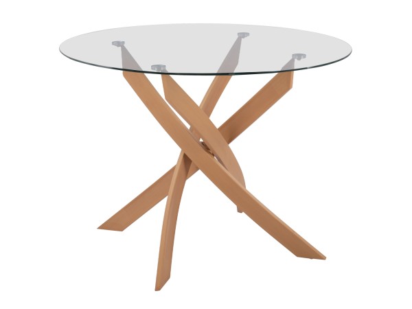 ΤΡΑΠΕΖΙ ΤΡΑΠΕΖΑΡΙΑΣ ΣΤΡΟΓΓΥΛΟ JADA ΜΕΤΑΛΛΙΚΑ ΠΟΔΙΑ ΜΕ ΥΦΗ ΞΥΛΟΥ ΚΑΙ ΓΥΑΛΙ Φ120X75Y εκ.HM8733.02