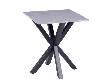 ΒΟΗΘΗΤΙΚΟ ΤΡΑΠΕΖΑΚΙ ΣΑΛΟΝΙΟΥ HM9471.05 GREY MARBLE TOP-ΜΑΥΡΗ ΜΕΤΑΛ.ΒΑΣΗ 50x50x55Yεκ.