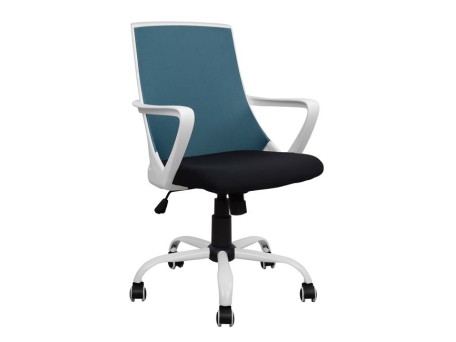 ΚΑΡΕΚΛΑ ΓΡΑΦΕΙΟΥ MALFOI HM1053.06 ΜΠΛΕ MESH & ΠΟΔΙ ΜΕΤΑΛΛΙΚΟ 58x59x103 εκ.