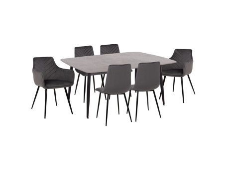 ΣΕΤ ΤΡΑΠΕΖΑΡΙΑΣ 7ΤΜΧ RAVEN HM21070.03 ΚΕΡΑΜΙΚΟ TOP--4 ΚΑΡΕΚΛΕΣ & 2 ΠΟΛΥΘΡΟΝΕΣ ΓΚΡΙ