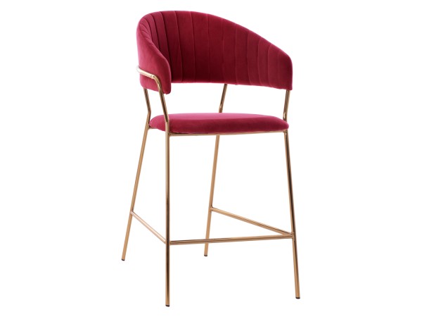 ΣΚΑΜΠΟ ΜΕΣ.ΥΨΟΥΣ THEODORE HM8734.06 ΒΕΛΟΥΔΟ ΚΟΚΚΙΝΟ--ΕΠΙΧΡΥΣΟΣ ΣΚΕΛΕΤΟΣ 60x55x100Yεκ