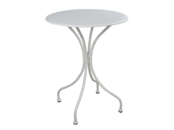 ΤΡΑΠΕΖΙ ΣΤΡΟΓΓΥΛΟ ΜΕΤΑΛΛΙΚΟ ALPINE ΛΕΥΚΟ HM5104.12 Φ60x72Υεκ.