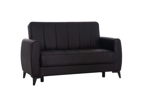 ΚΑΝΑΠΕΣ ΚΡΕΒΑΤΙ ΜΕ ΑΠΟΘ.ΧΩΡΟ ΔΙΘΕΣΙΟΣ NIKKO HM3293.11 ΜΑΥΡΟ PU 144x75x84Υεκ.