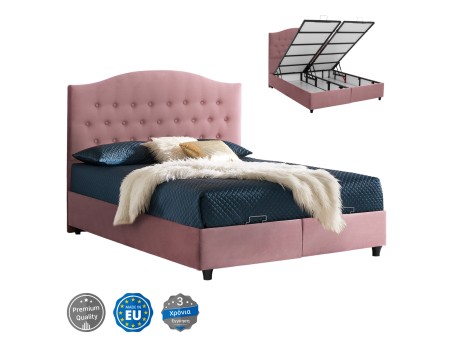 ΚΡΕΒΑΤΙ MALENA ΜΕ ΑΠΟΘΗΚΕΥΤΙΚΟ ΣΑΠΙΟ ΜΗΛΟ ΒΕΛΟΥΔΟ HM624.12 ΓΙΑ ΣΤΡΩΜΑ 160x200 εκ.