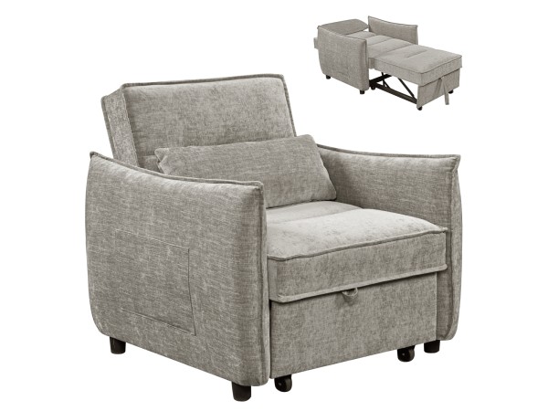 ΠΟΛΥΘΡΟΝΑ-ΚΡΕΒΑΤΙ ORYN HM3307.03 ΜΠΕΖ ΥΦΑΣΜΑ 89x85x84Υεκ.