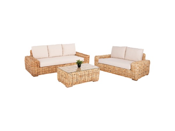 ΣΕΤ ΣΑΛΟΝΙ ΕΞ.ΧΩΡΟΥ TROPEL HM11941 3ΤΜΧ ΦΥΣΙΚΟ RATTAN-ΛΕΥΚΑ ΜΑΞΙΛΑΡΙΑ