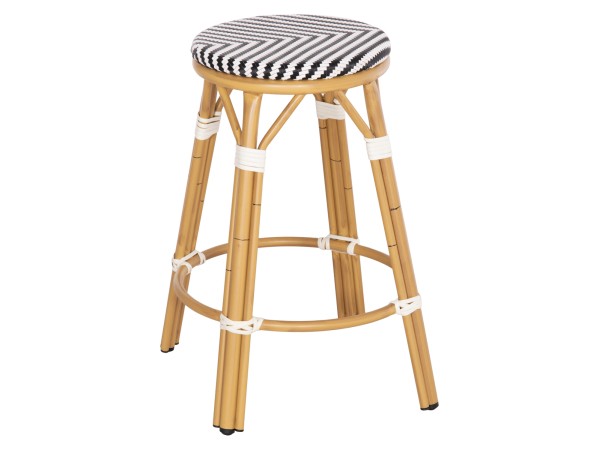 ΣΚΑΜΠΟ ΑΛΟΥΜΙΝΙΟΥ ΜΕΣ.ΥΨΟΥΣ CHINO HM6286.03 BAMBOO LOOK & TEXTILENE ΜΑΥΡΟ 43x43x65Υεκ