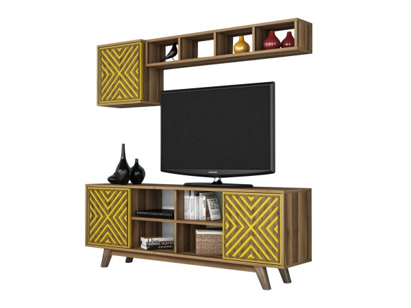 ΣΥΝΘΕΣΗ ΤΗΛΕΟΡΑΣΗΣ HM9516.04 ΜΕΛΑΜΙΝΗΣ ΣΕ ΚΑΡΥΔΙ ΜΕ ΚΙΤΡΙΝΟ 160x35x56.2Y εκ. ΣΥΝΘΕΣΗ ΤΗΛΕΟΡΑΣΗΣ HM9516.04 ΜΕΛΑΜΙΝΗΣ ΣΕ ΚΑΡΥΔΙ ΜΕ ΚΙΤΡΙΝΟ 160x35x56.2Y εκ.