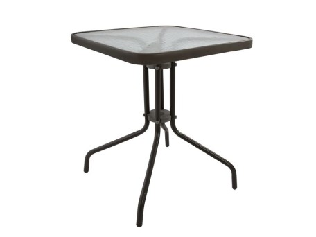 ΤΡΑΠΕΖΙ FIGO 60Χ60Χ72Υεκ. ΜΕΤΑΛΛΙΚΟ ΚΑΦΕ ΜΕ ΓΥΑΛΙΝΗ ΕΠΙΦΑΝΕΙΑ HM5035.02