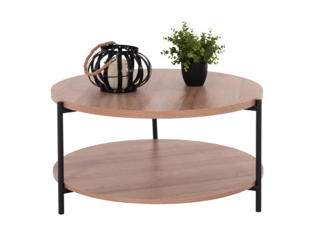 ΤΡΑΠΕΖΙ ΣΑΛΟΝΙΟΥ MATTEO 2 ΕΠΙΠΕΔΩΝ ΣΤΡΟΓΓΥΛΟ HM8753.11 Φ75x40,5Yεκ