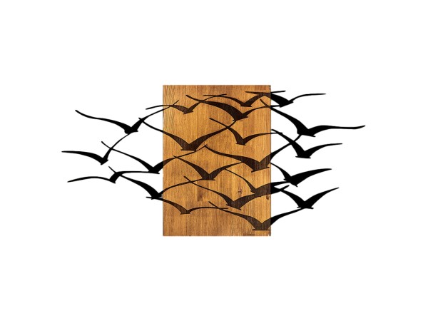 ΔΙΑΚΟΣΜΗΤΙΚΟ ΤΟΙΧΟΥ ΠΟΥΛΙΑ HM4749-ΦΥΛΛΑ ΜΕΤΑΛΛΟΥ ΜΑΥΡΑ-ΞΥΛΟ 140x3(βάθος)x70Υεκ.