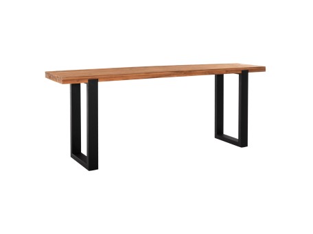 ΚΟΝΣΟΛΑ SHIRE HM9800 ΑΝΑΚΥΚΛΩΜΕΝΟ ΞΥΛΟ TEAK-ΜΑΥΡΕΣ ΜΕΤΑΛΛΙΚΕΣ ΒΑΣΕΙΣ 240x50x90Yεκ