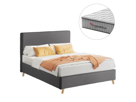 ΚΡΕΒΑΤΙ ΗΜΙΔΙΠΛΟ ΜΕ ΣΤΡΩΜΑ MAYLIN HM10758.10 ΓΚΡΙ ΥΦΑΣΜΑ--ΣΤΡΩΜΑ 120Χ200εκ
